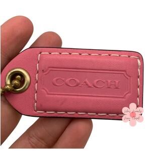 2.5" y2k COACH Vintage Pink Fob Bag Charm Hang tag Hangtag